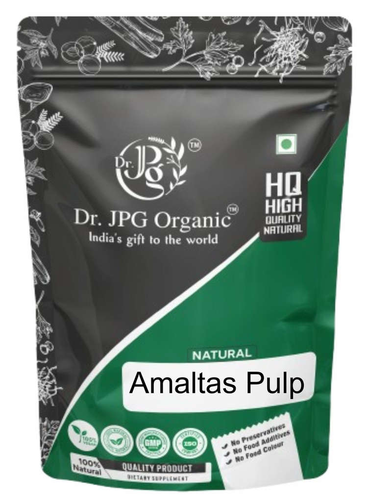 Dr. JPG Organic amaltas pulp dry 200g / Cassia Fistula/Amaltash Gudda | Aragvadha | ISO & GMP certified.