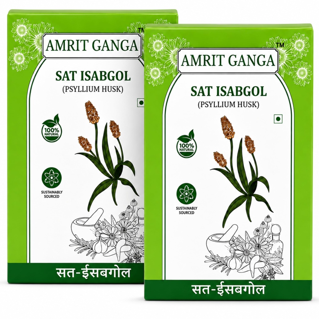 Sat Isabgol Psyllium Husk Powder 400gm (Pack of 2 - 200gm) | Natural Fibre Supplement for Digestion & Gut Health | Relieves Constipation & Supports IBS | Isabgol Bhusi | No Added Sugar or Preservatives | Gluten Free