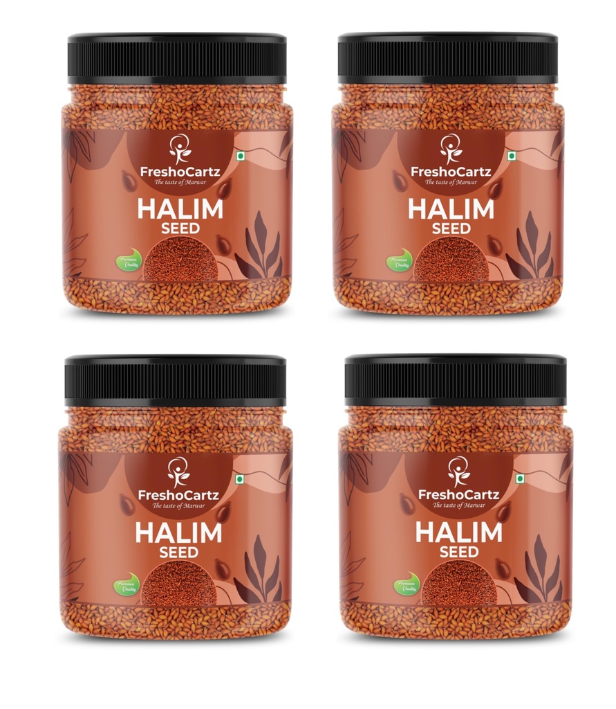 FreshoCartz Garden Cress Halim Seeds 1.6 KG (4 x 400 GM) | Asaliya Halim Seeds For Eating | Non GMO, Immunity Booster Aliv Seeds - Jar Pack
