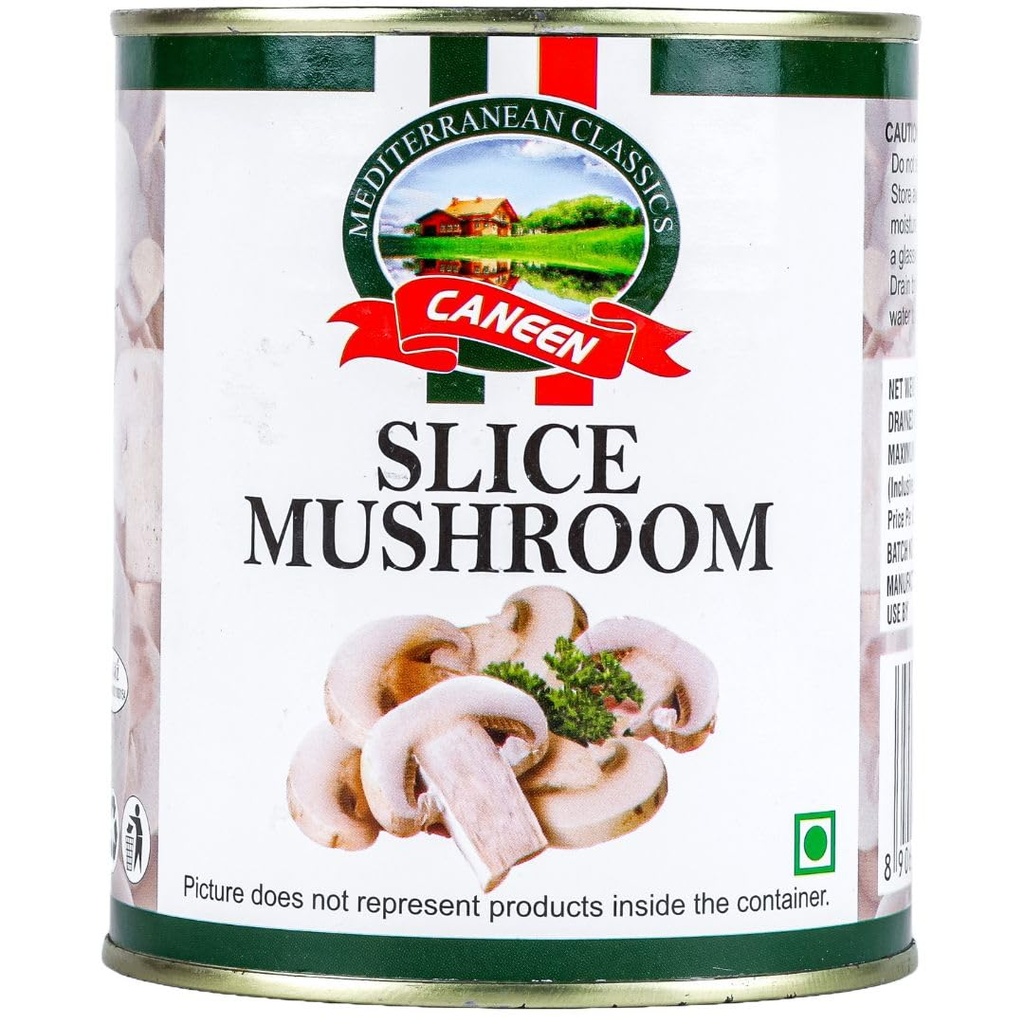 CANEEN Slice Mushroom 800g | Fresh Sliced Mushrooms | High Protein & Fibre | Gluten-Free, Non-GMO | No Preservatives | Ready to Cook Mushrooms