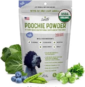Snoutly Poochie Powder: USDA Certified Organic Dog Supplement & Super Multivitamin - Vitamine & Minerali di Madre Natura per tutti i cani e tutte le età, Supporto nutrizionale e digestione, Superfood RAW