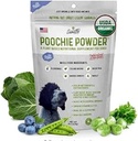 Poudre de Poochie : Supplément de chien biologique certifié USDA et super multivitamine - Vitamines et minéraux de la nature mère pour tous les chiens et tous les âges, soutien nutritionnel et digestif, superfood RAW