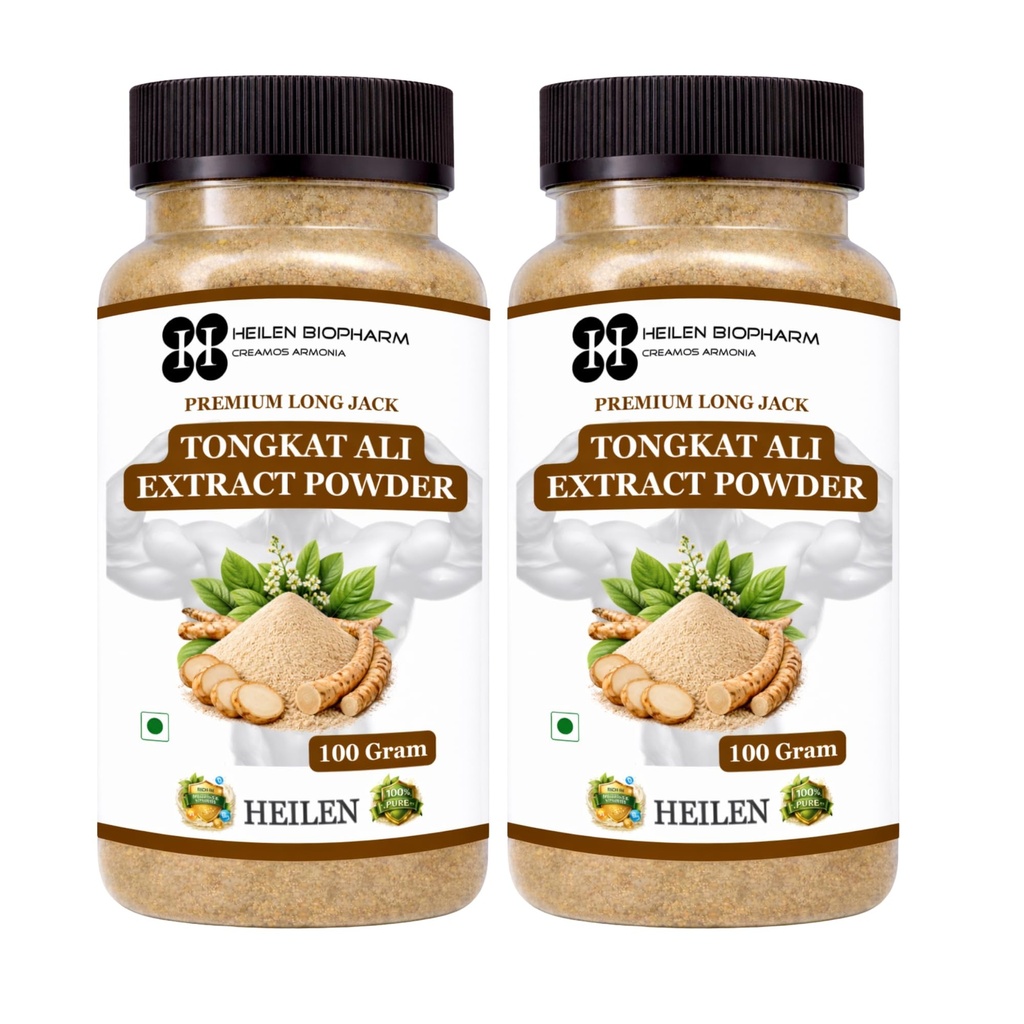Heilen Biopharm Long Jack Tongkat Ali Root Extract Powder 100:1 | 100g (Pack of 2) | 5% Eurycomanone | Herbal Supplement for Energy & Stamina Support