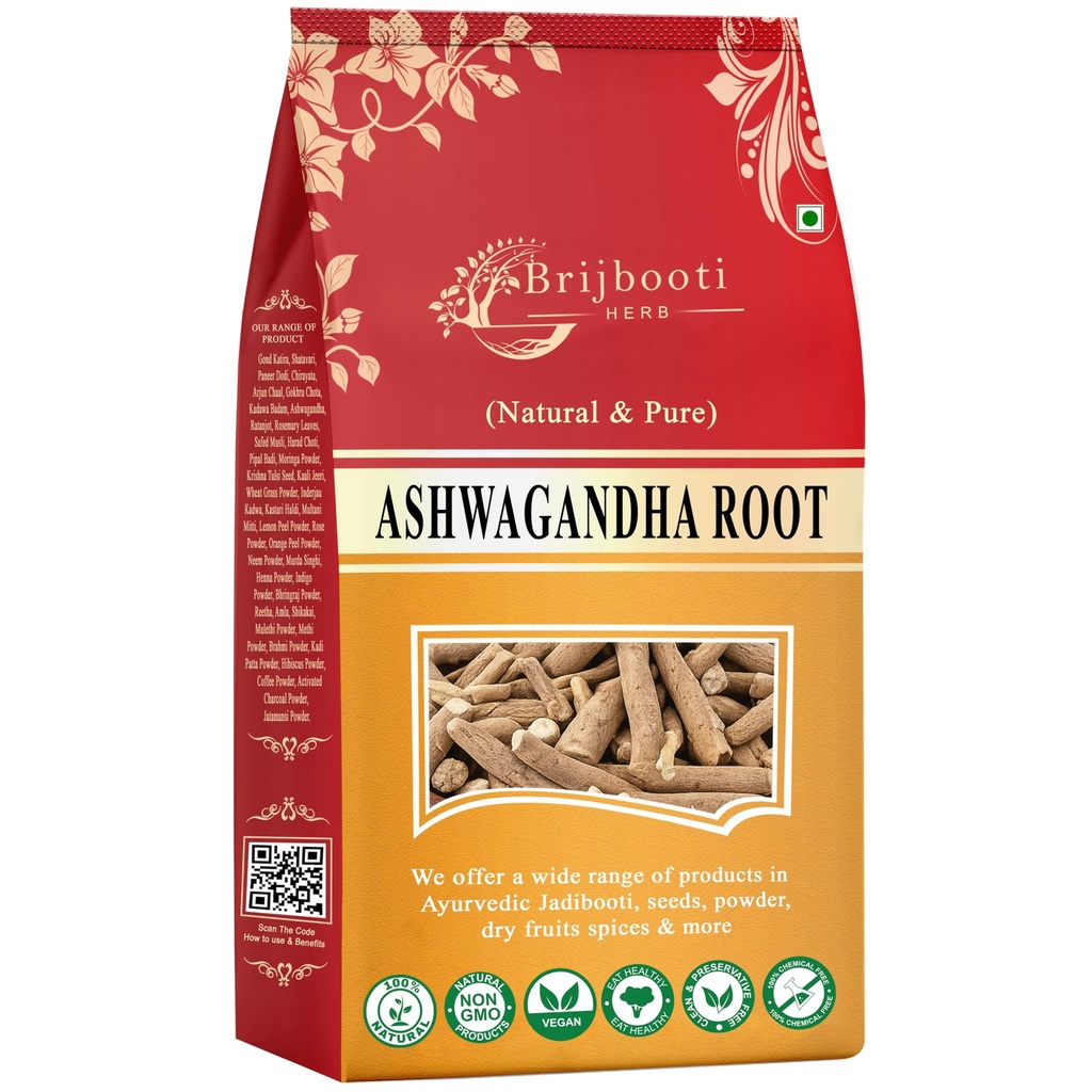 BIRJU MAHAVIR Ashwagandha Root, 1 Kg, Natural (BMKB-303)