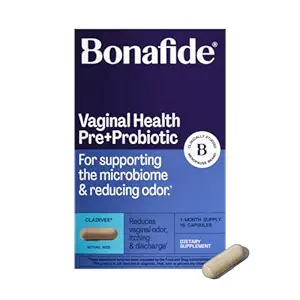 Bonafide Clairvee Vaginal Probiotic per il sollievo da odori, prurito e scarico, 1-Month di alimentazione (15 capsule)