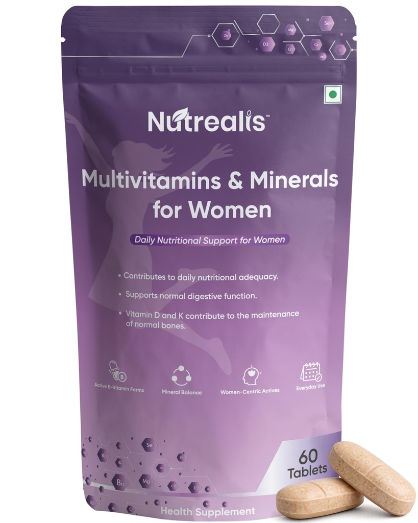 Multivitamin Tablets for Women with Iron, Probiotics, Calcium, Biotin & Cranberry (60 Tablets) | Women Multivitamin with Vitamins, Minerals & Botanical Extracts | Energy, Bone & Gut Support