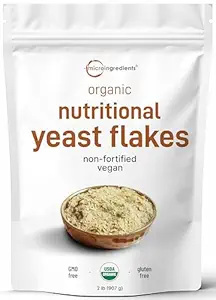 Bio Non-Fortified Nutritional Yeast Flakes, 2 Pfund (32oz) | Reich an Vegan Protein, B Vitamine & Beta-Glucans | Keto Friendly, Dairy Free Cheese Substitute, Non-GMO, Gluten Free