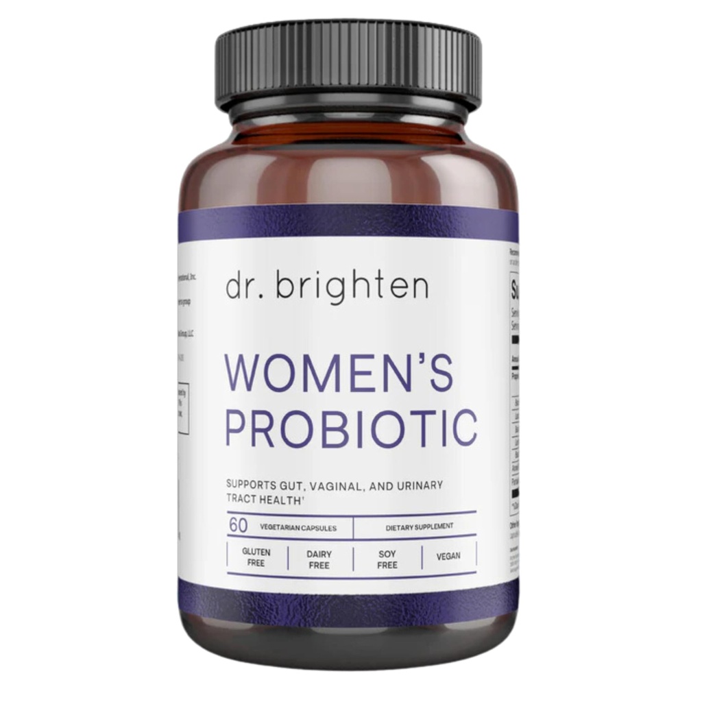 Dr. Brighten Probiotici Donna - Probiotici, Prebiotici con Antiossidanti & Sunfiber per Ormoni sani, Microbiome femminile bilanciato, Ovaie e Salute Immune - 60 capsule