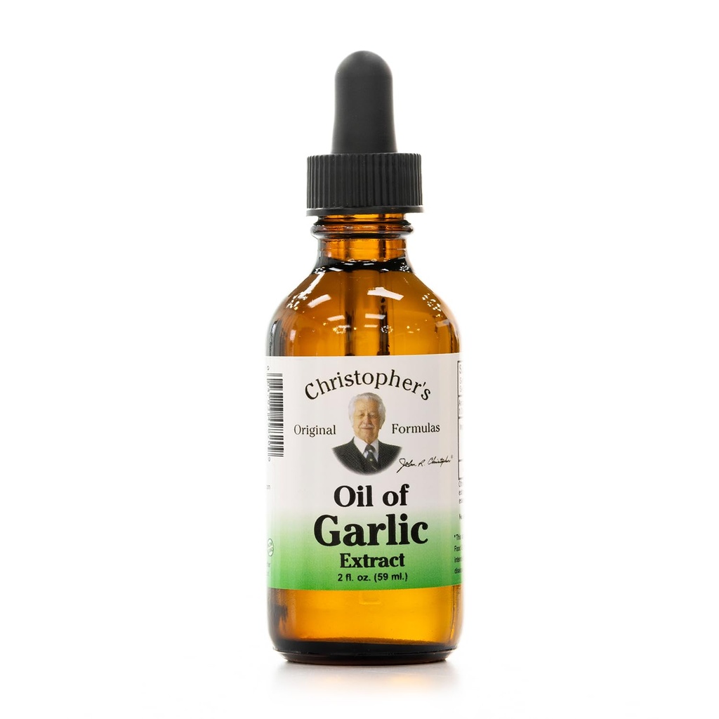 Formules originales de Christopher Huile d'extrait d'ail 2 onces - Paquet de 1 - Supplément à base de plantes premium - Huile d'ail liquide à pression froide et pure