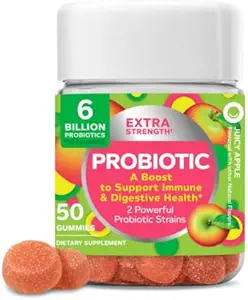 S'adapte OLLY extra force probiotique Gummy, 6 milliards CFU, 2 souches, supplément, pomme, 50 Compte