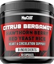 Citrus Bergamotte mit roten Hefe-Reis, Herz- und Kreislauf-Funktion Unterstützung als schwarze Chokeberry, Hawthorn & More - Immunsystem, Herzgesundheit & Bequeme Stimmung - 60 Kapseln