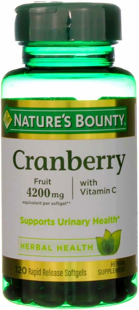 Natur Bounty Cranberry Fruit 4200 mg, Plus Vitamin C Softgels, 120 ea (Pack mit 4)