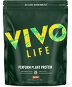 Vivo life Perform Plant Protein Powder | 25g Protein mit 6g BCAAs, Eisen, Zink, Turmeric & Herbal Enzyme Blend | Lactose Free & Easy to Digest, Plant-Based Nutrition | Raw Cacao - 26 Portionen