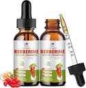 Berberine supplément gouttes liquides, Berberine 1500mg avec Ceylan cannelle, curcuma, resvératrol, Bitter Melon, supplément végétalien, soutient système immunitaire et système digestif - 2 FL Oz