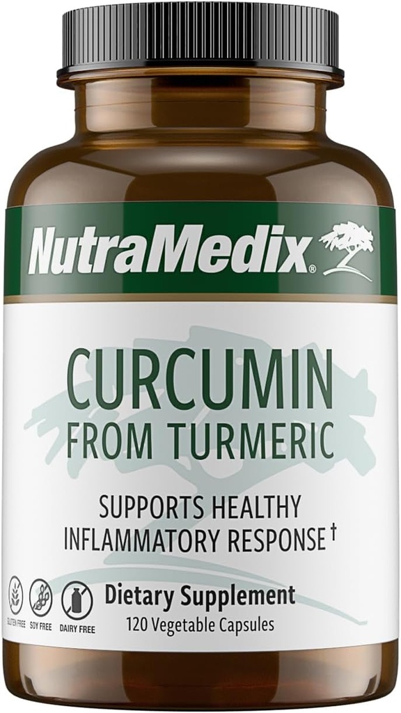 NutraMedix Curcumin - 500mg capsule erboriche - promuove una risposta infiammabile sana, sistema immunitario, cervello, cuore e supporto per fegato (120 capsule)