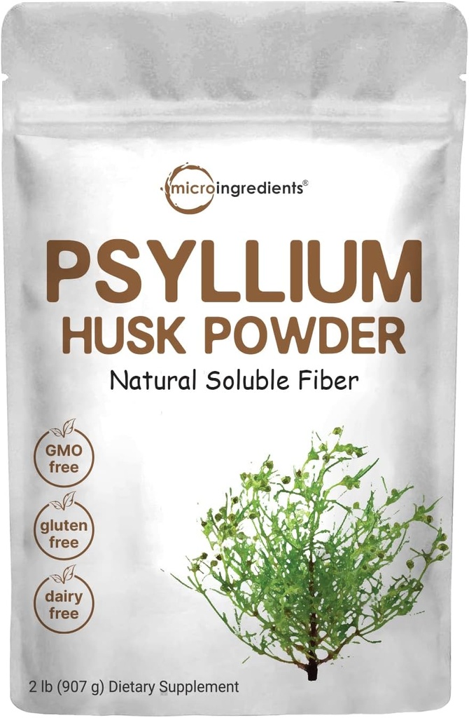 Mikro Zutaten Psyllium Husk Pulver, 2lbs (32oz) | Tägliche lösliche Faserergänzung | Indien Herkunft | Natürliche Präbiotika & Probiotika | Unterstützt VerdauungsgesundheitsNon-GMO, Keto Friendly, Vegan