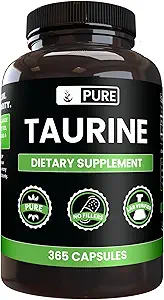 Pure Original Zutaten Taurine (365 Kapseln) Kein Magnesium oder Reisfüller, Immer rein, Lab Verifiziert