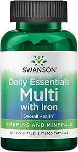 Swanson Multi et Minéral quotidien hommes Multivitamine Multiminérale Supplément de santé 100 Capsules (Caps)