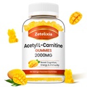 Gommies d'acétyle L-Carnitine, supplément L-Carnitine pour les femmes et les hommes, supplément nutritionnel pour stimuler l'énergie, l'immunité et la santé du cerveau, végétalien, non-OGM, Mango Flavor, 60 comtes