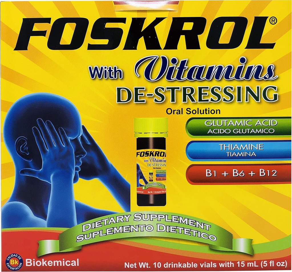 mit Vitaminen DeStressing - 10 Count Vials - B Vitamine und Glutaminsäure - biokemisch (10 Vials - Entspannung)