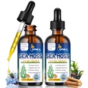Bio Sea Moss Drops, 11 in 1 Schwarz Seed Oil & Irish Liquid Sea Moss Gel Ashwagandha Burdock Root, Spirulina, Bladderwrack, Elderberry for Digestion, Immunität, Hauthaargesundheit, Non-GMO - 4 Fl Oz