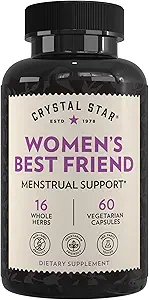 Crystal Star Women's Best Friend (60 capsule) - Herbal Menstrual Relief Supplement per l'aiuto con Cramps & Bloating – Dong Quai, Cramp Bark, Hawthorne & Red Raspberry – Non-OGM
