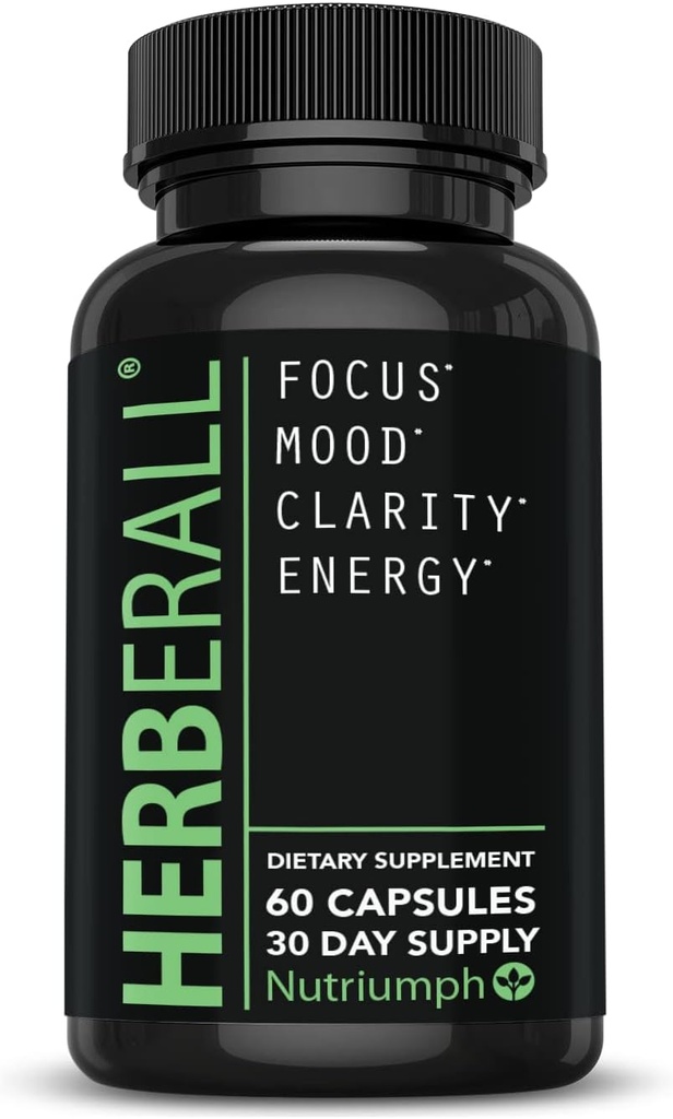 HERBERALL Nootropic – Brain Boost & Focus Support Supplemento con CoQ10, Glutathione, Tè Verde, Acido Lipoico Alfa, Olive Leaf & Black Pepper – 120 capsule vegane