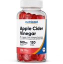 Vinaigre de cidre de pomme Nutricost 500mg, 120 gommies, aromatisé aux pommes - sans gluten, sans OGM, sans sirop de maïs