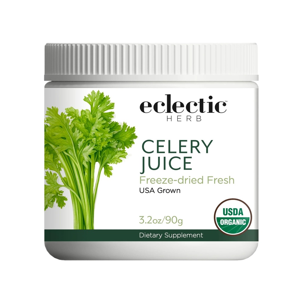 Erbe eclettica - Polvere di succo di celeria | Supplemento nutrizionale | Idratazione + supporto benessere, vitamine + minerali | Freeze Dried, USDA Organic, Non-GMO, Vegan (3.2 oz | 90 g)