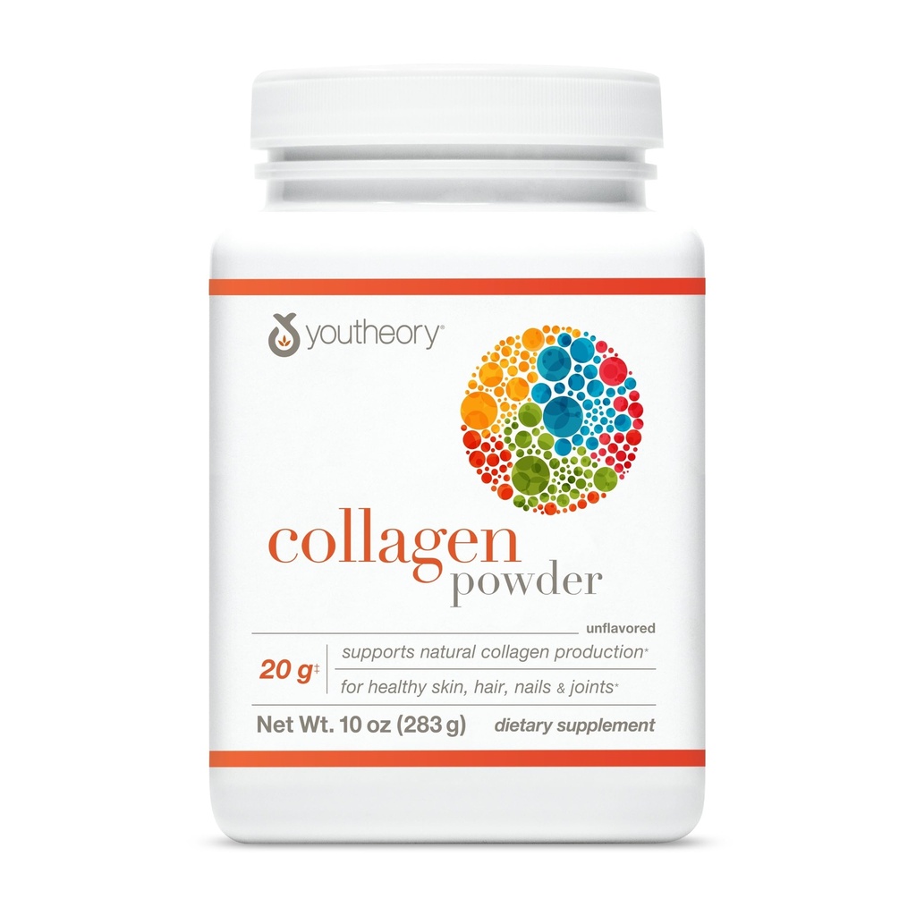 Poudre de collagène - avec acides aminés, minéraux, vitamine C et B7 (biotine) - soutient des os sains, des muscles, des cheveux, des ongles, de la peau et des articulations* - hydrolysés - non aromatisés - 10 oz (10 portions)