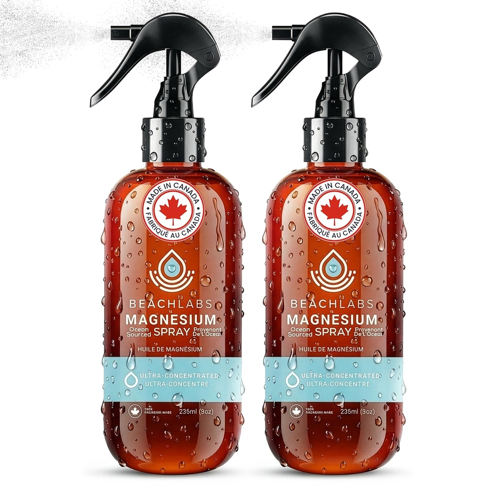 Magnesio Spray (2-Pack) - Ocean Sourced & 100% Canadian Made | Spray di Magnesio per Piedi e Corpo | Pure Concentrated Seawater with Synergistic Trace Minerals for Wellness | (8 oz)