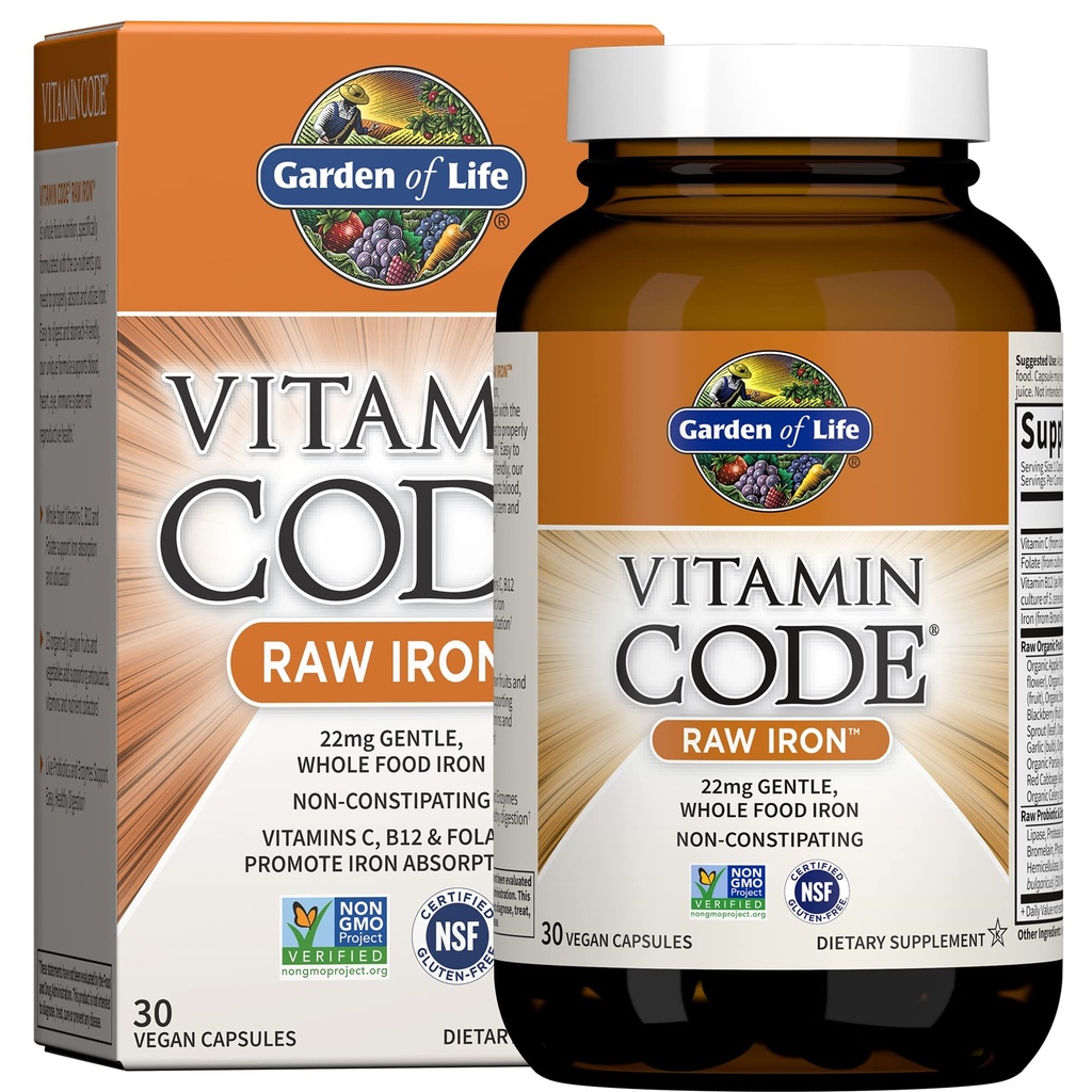 Giardino della vita Donna Multi 120 capsule + Vitamina Codice Raw Iron 30ct capsule