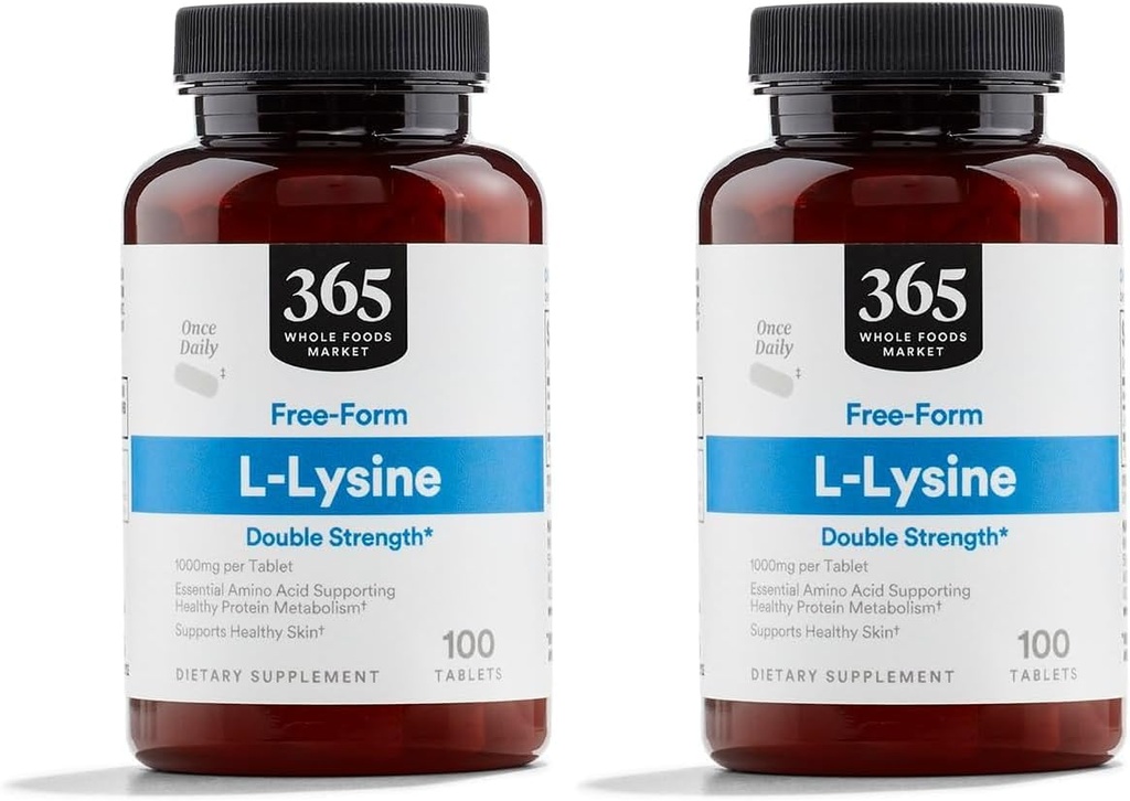 Ganzer Lebensmittelmarkt, L-Lysine Doppelstärke, 100 ct (Pack von 2)
