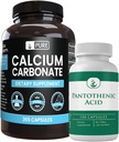 Pure Original Zutaten Calciumcarbonat und Pantothensäure Bundle, verschiedene Mengen, Rein, Lab Verified