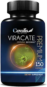Viracate Immune Defense Supplement | con Monolaurin, Olive Leaf Extract, Cat's Claw, & Lysine | Anti-Microbial Properties | 150 Capsule