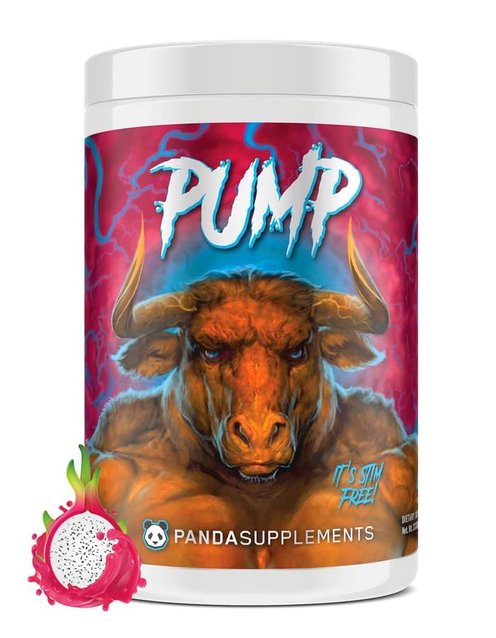 Sotterranea Bio Labs Panda Supps Pump, Pre-Workout, No-Clump Formula w/10G L-Citrulline Malate, Alpha GPC, Lions Mane,CognatiQTM,VasoDrive-AP® 40 Scoops (Rainbow Dragonfruit)