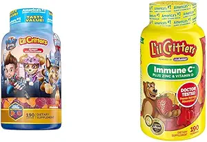 L'il Critters Paw Patrol & Immun C Gummy Vitamine für Kinder, Vitamin C, D3, Zink, 190 Gummis Jede