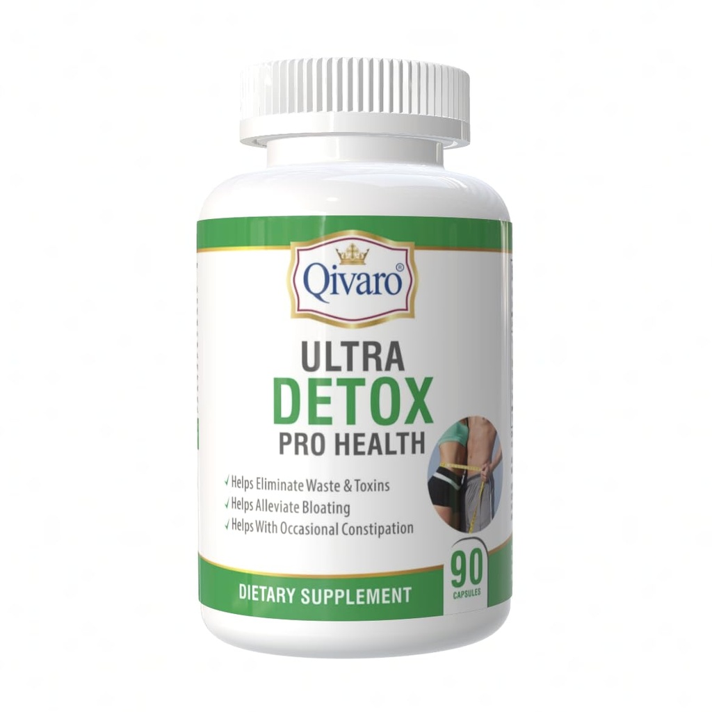 Ultra Detox Pro Health - Detox Cleanse Supplement - Wirkstoff-Relief & Körper-Detox Pillen mit Psyllium Husks, Apple Pectin Pulver & Glucomannan Pulver - Faserergänzung - 90 Kapseln