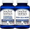 Doctor Morse's Turmeric Curcumin 1950mg & Irish Sea Moss 1500mg Bundle - Joint Support, Immune Boost und Gesamtgesundheit mit BioPerine und Blaserwrack FDA-Registered, NSF-zertifiziert 90 Kapseln