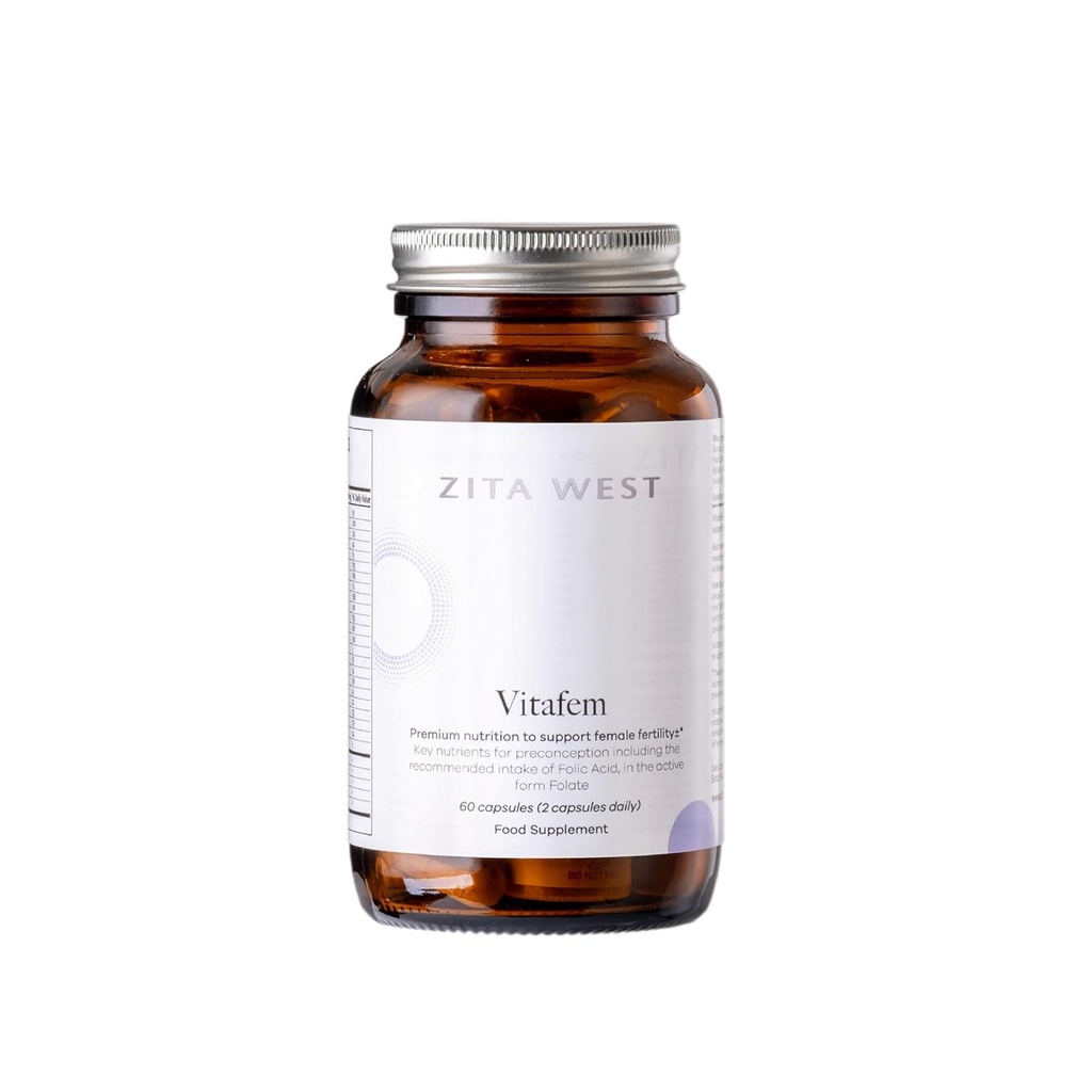 Zita West Vitafem Premium Fertilità Supplemento per le donne - Vitamine Prenatali con Folate per il supporto Preconception - 60 Capsule (1 Mese di Alimentazione)