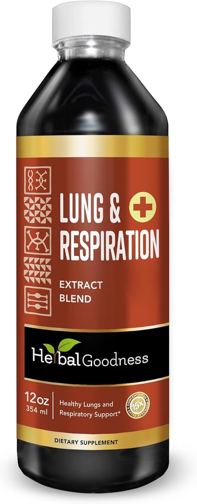 Kräuter-Güte Lunge und Atmung 12oz - für bessere Lunge, Lunge Reinigung, Atmungsunterstützung, Wachstumszellen Unterstützung und Immununterstützung mit Mullein Blattextrakten - 1bottle - 23 Servietten