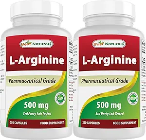 Best Naturals L-Arginina 500mg 250 capsule (250 conteggio)