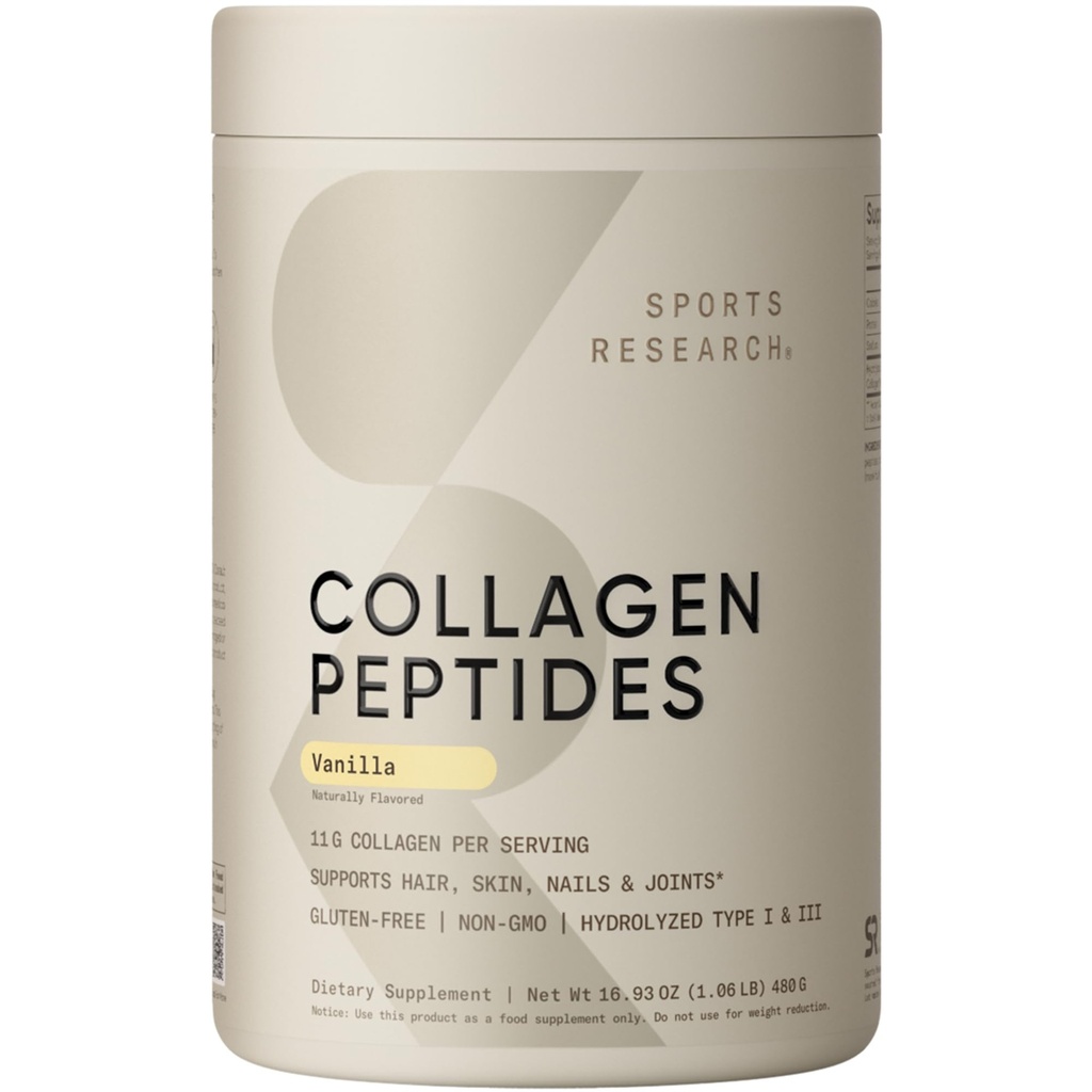 Recherche sportive Peptides de collagène - Supplément en poudre de collagène de type 1 et 3 hydrolysé pour peau, ongles et articulations saines - Mélange facile d'éléments nutritifs et de protéines vitales, collagène pour les femmes et les hommes