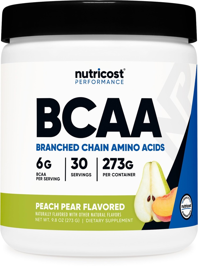 Nutricost BCAA Poudre 2:1:1 (Poire de pêche, 30 portions) - Acides aminés à chaîne ramifiée