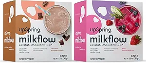 Upspring Milchfluss Elektrolyt Brüstzusatz Getränke Mix mit Fenugreek 16 Graf Schokolade und 16 Count Berry Flavor Bundle,Lacting Supplement zur Förderung der gesunden Brustmilchversorgung & Restore