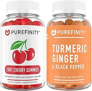 PUREFINITY Tart Cherry Extract & Turmeric Ginger Gummies - Il tuo acido urico Flush & Cleanse Bundle