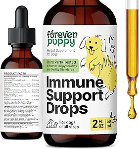 Forever Puppy Gocce Immune per Cani - Echinacea & Mullein Leaf Tintura per Animali - Integratore di Supporto Immune Liquido per Cani di Tutte le Razze &amp; Dimensioni - 2 oz