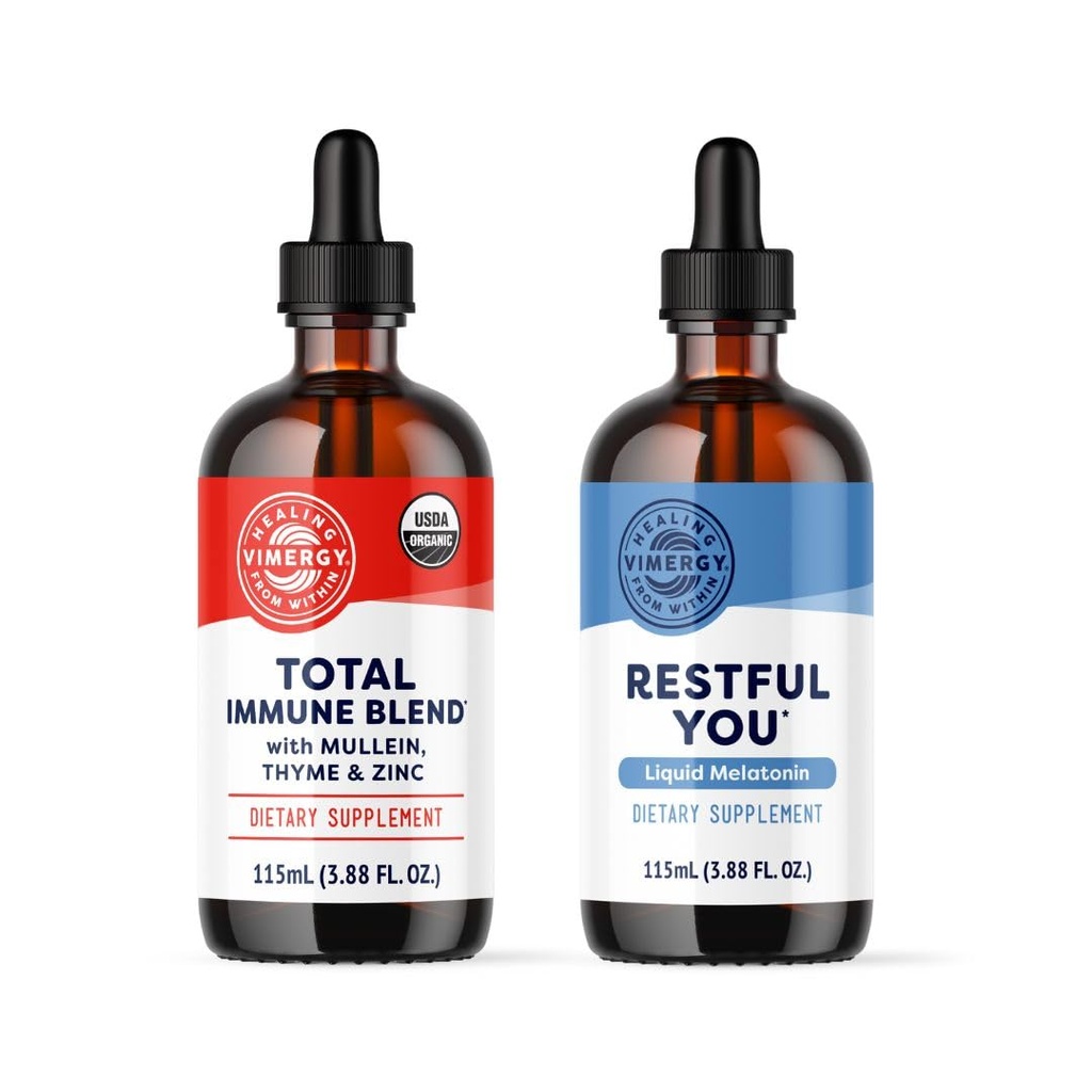 Vimergy Total Immunmischung (115 mL) & Liquid Melatonin (115 mL) Kit
