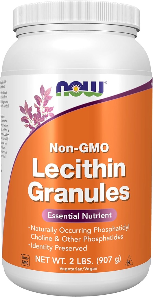 NOW Nahrungsergänzungsmittel, Lecithin-Granulat mit natürlich vorkommenden Phosphatidylcholin und anderen Phosphatiden, 2-Pound