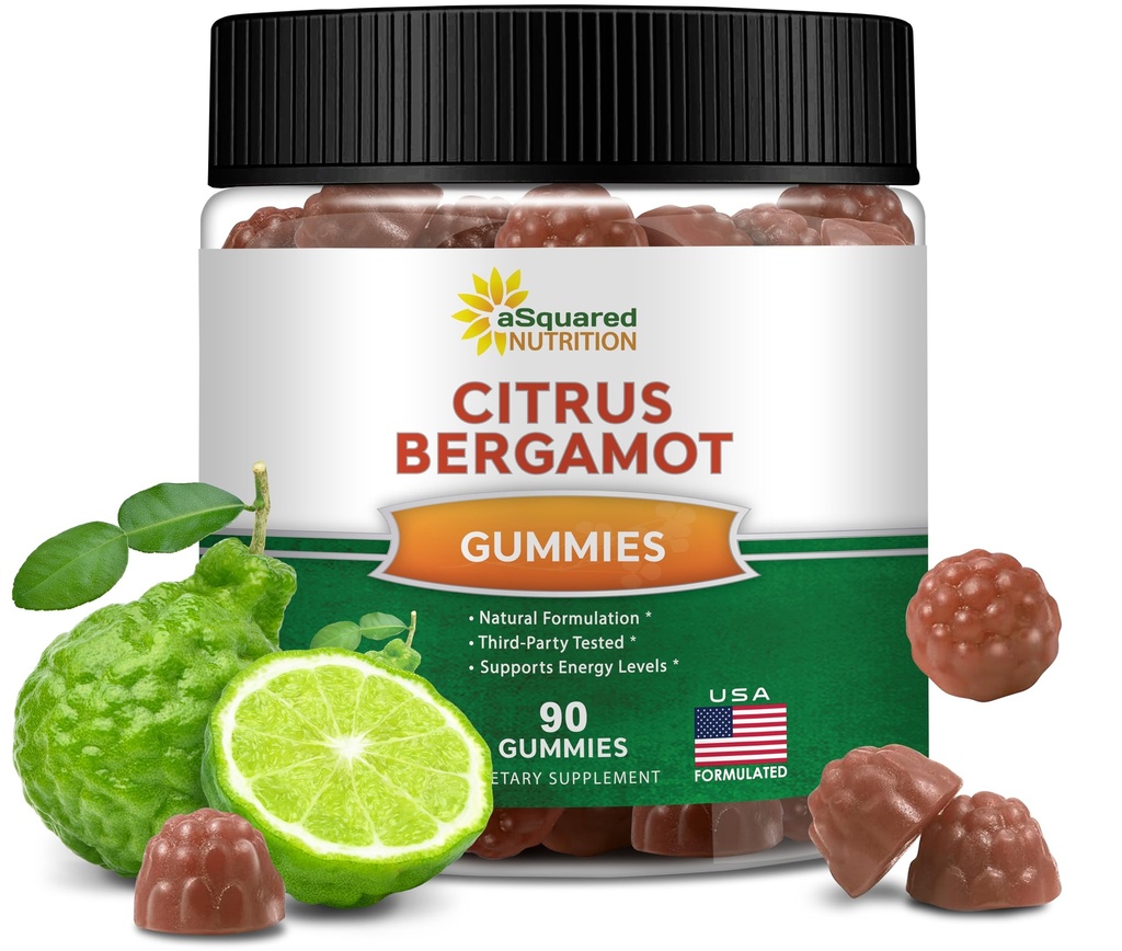 aSquared Nutrition Citrus Bergamot Gommies - Supplément d'extrait d'agrumes Bergamot 500mg par portion - Pure Gummy Alternative aux capsules et pilules